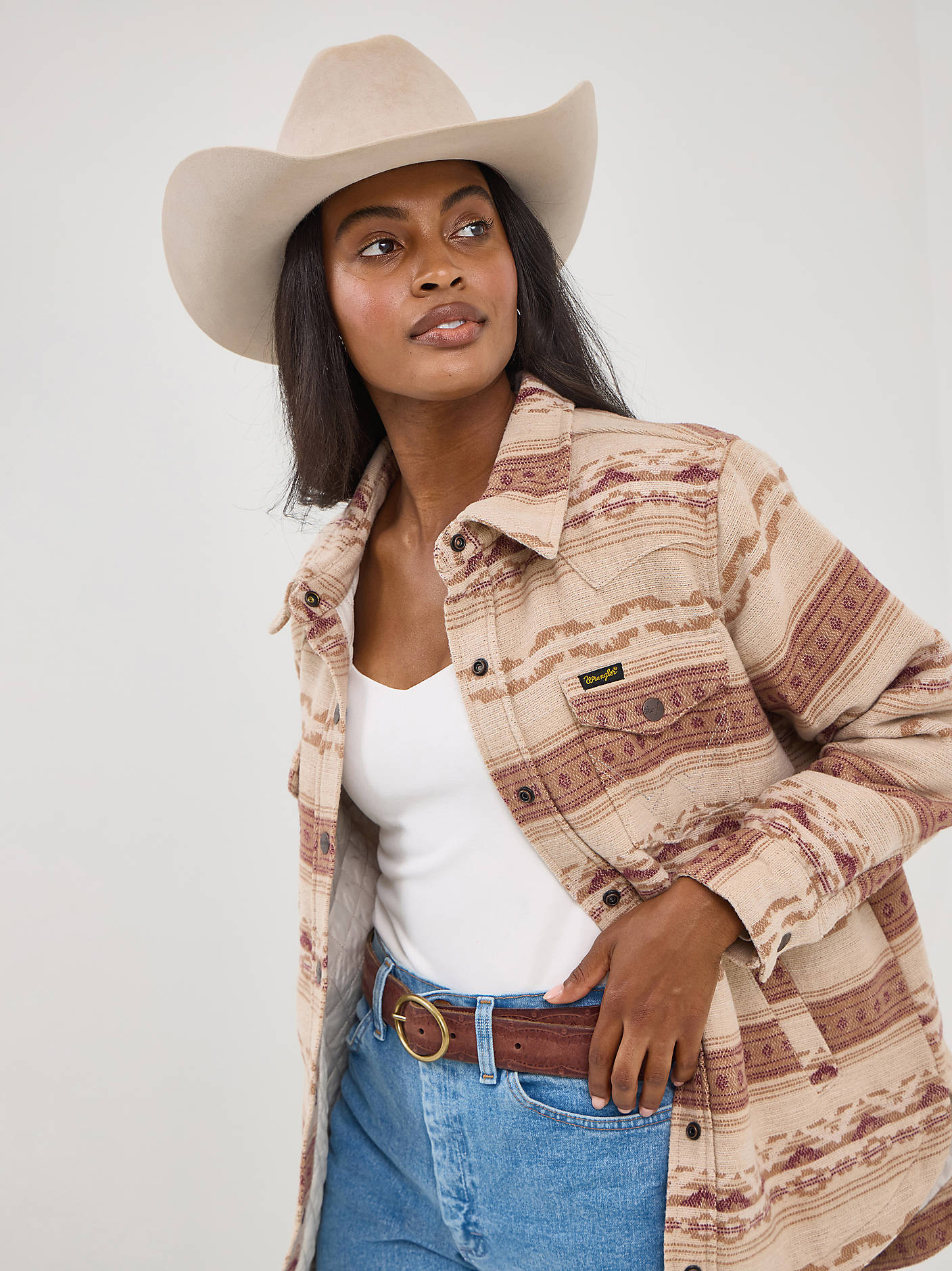 Women's Quilt Lined Aztec Shacket