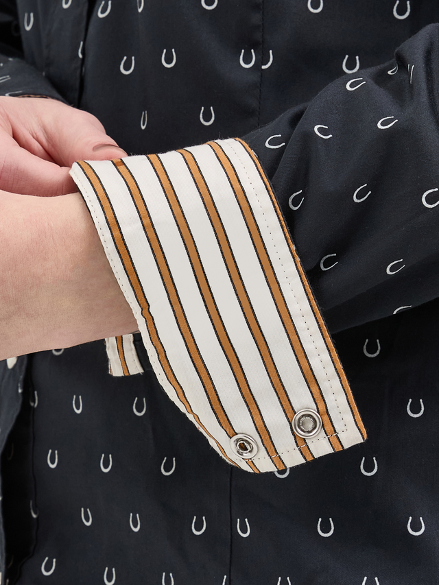 Women's Retro Long Sleeve Dress Snap