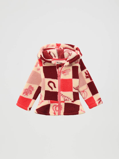 Little Girl's Ruffle Hem Sherpa Jacket