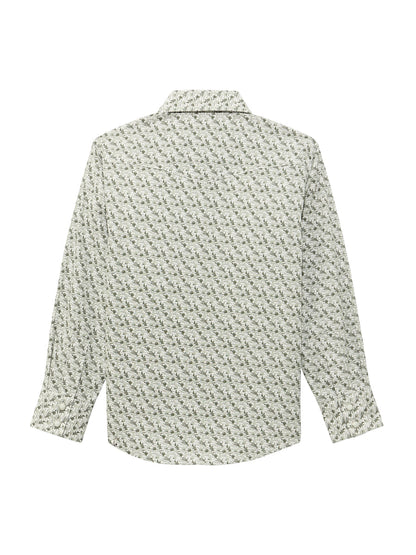 Boy's 20X Competition Classic Western Snap - Green Cactus