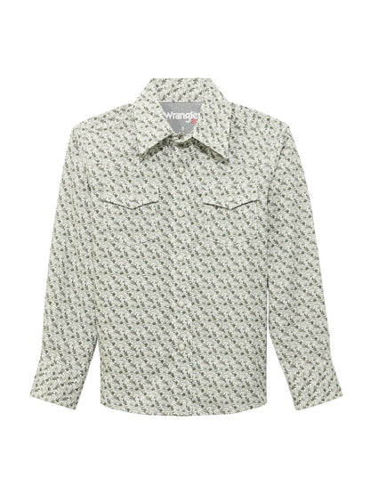 Boy's 20X Competition Classic Western Snap - Green Cactus