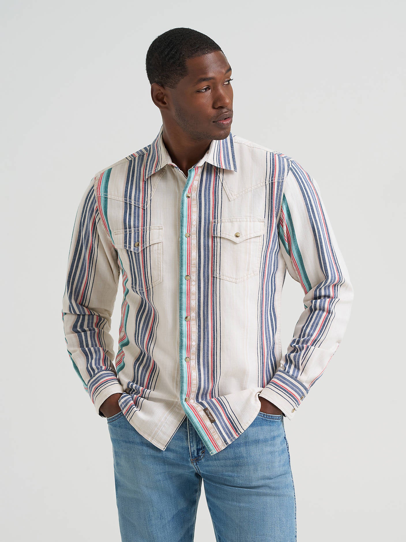 Men's Retro Premium Stripe Western Shirt