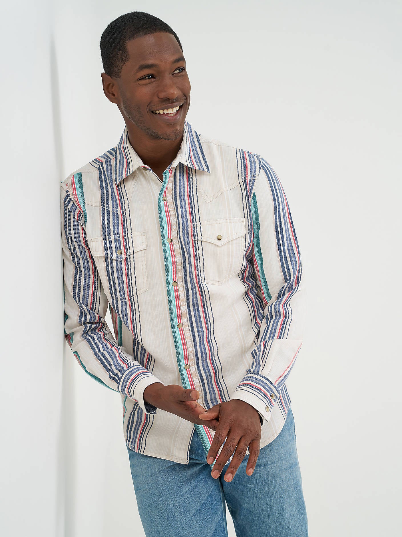 Men's Retro Premium Stripe Western Shirt