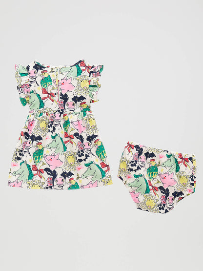 Baby Girl's Ruffle Sleeve Dress