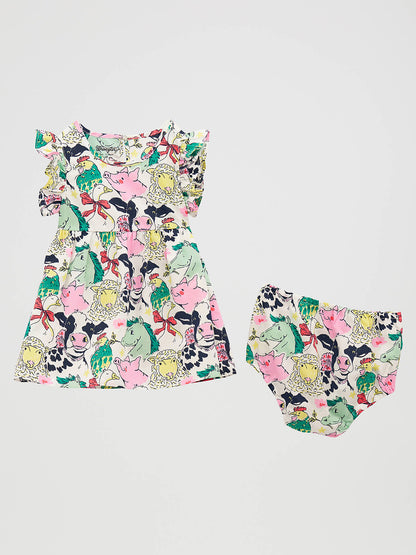Baby Girl's Ruffle Sleeve Dress