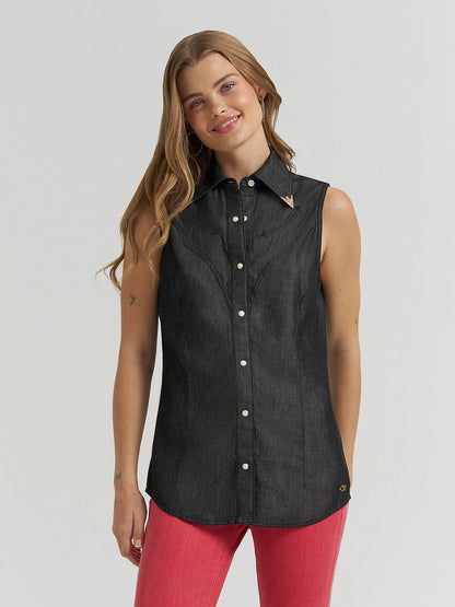 Women's Wrangler x Lainey Wilson Sleeveless Denim Shirt