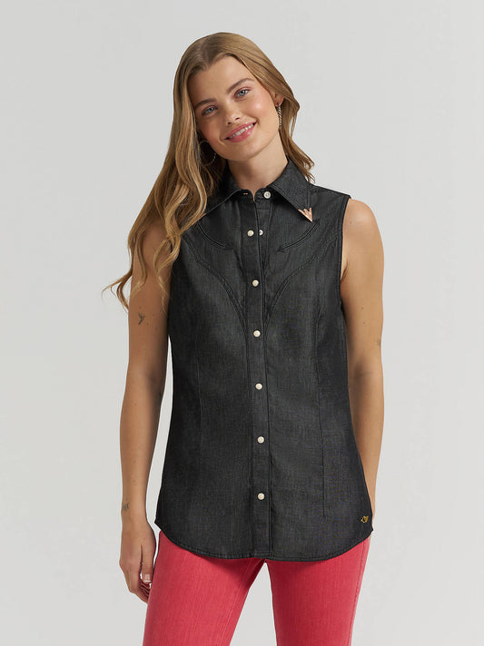 Women's Wrangler x Lainey Wilson Sleeveless Denim Shirt