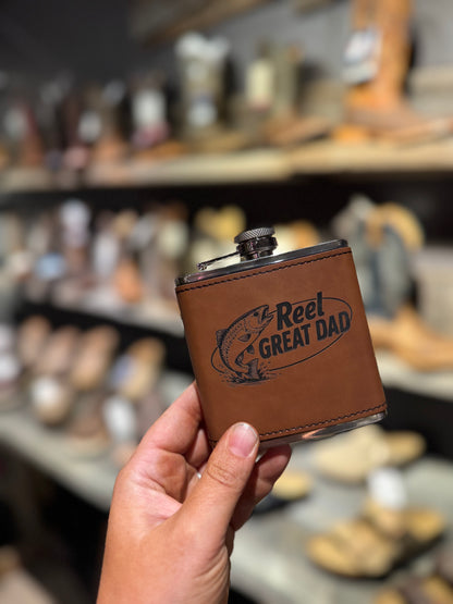 Bob's Leather Engraved Flask