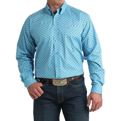 Men's Cinch Geo Print Long Sleeve Button Down Shirt