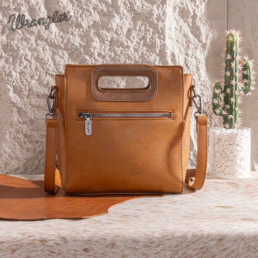Wrangler Top Handle Boot Scroll Fringe Crossbody
