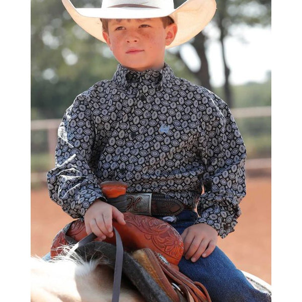 Boy's Long Sleeve Print Western Shirt