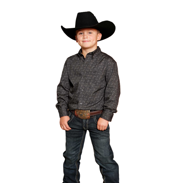 Boy's Long Sleeve Print Western Shirt