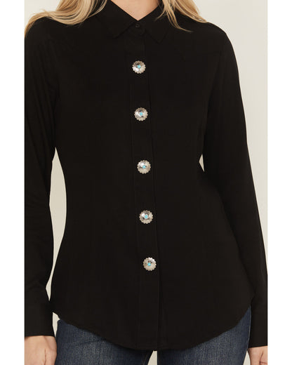 Women's Concho Long Sleeve Retro Snap