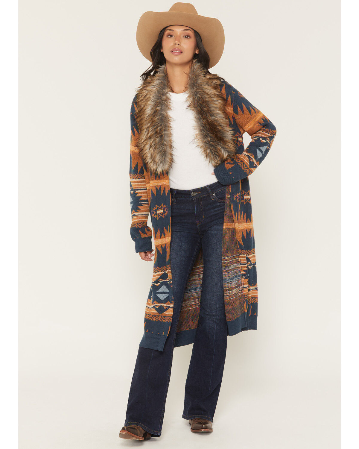 Women's Aztec Fur Sweater Cardigan