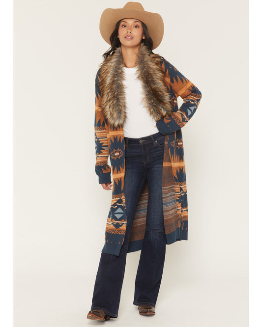 Women's Aztec Fur Sweater Cardigan