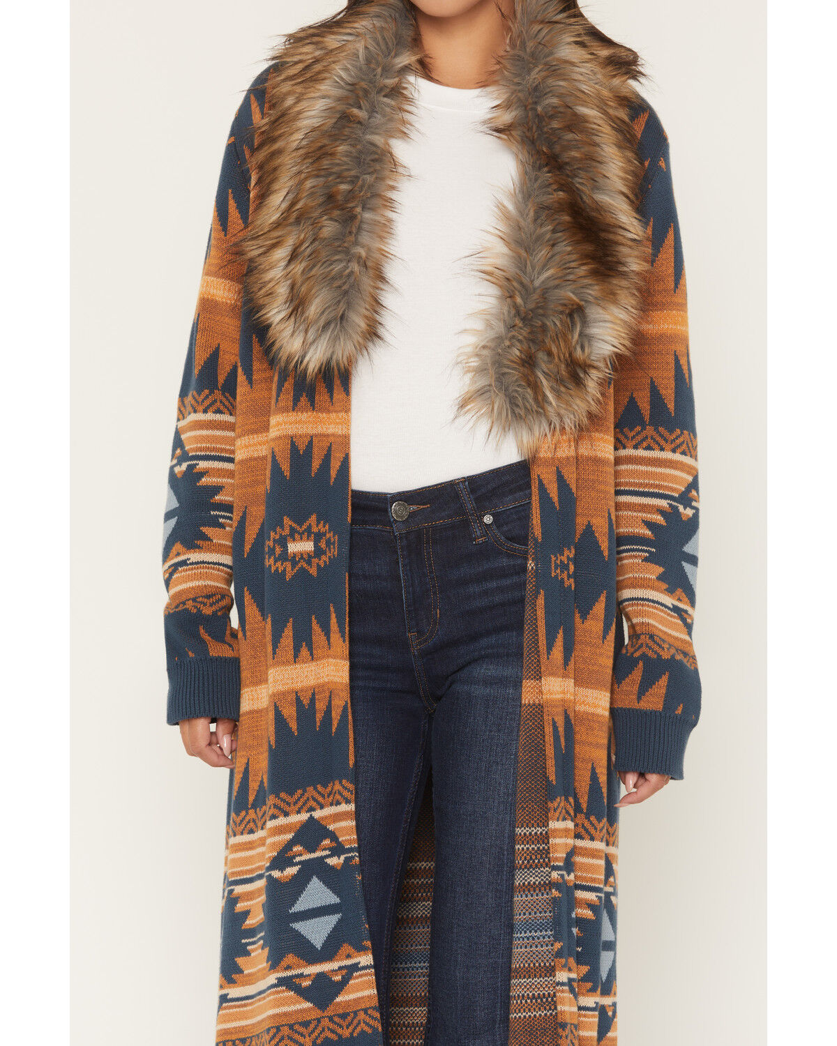 Women's Aztec Fur Sweater Cardigan