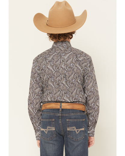 Boy's Paisley Long Sleeve  Western Print Shirt