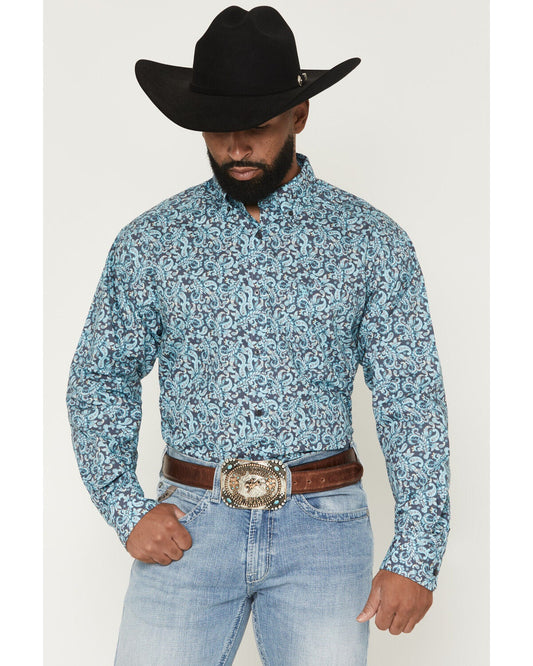 Men's Casual Phelps Floral Paisley Button Down Shirt