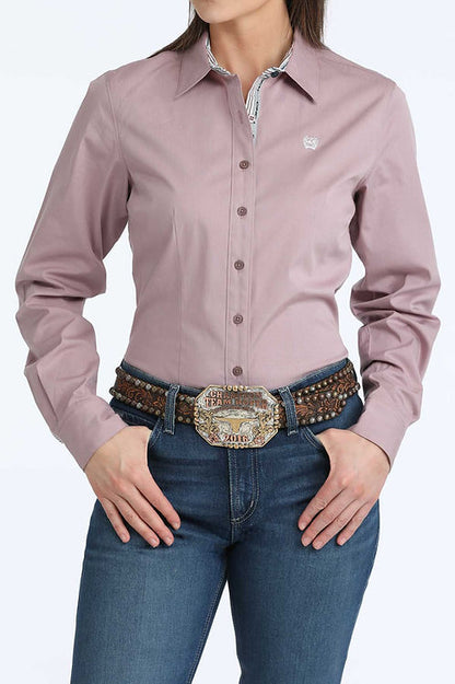 Women's Cinch Long Sleeve Micro Stripe Shirt