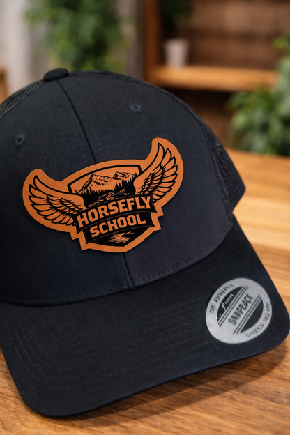Horsefly School Leather Patch Hats