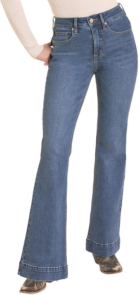 Women's Sculpted Mid Rise Medium Wash Trouser