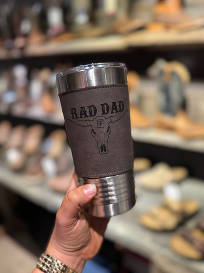 Father's Engraved Leather Tumblers