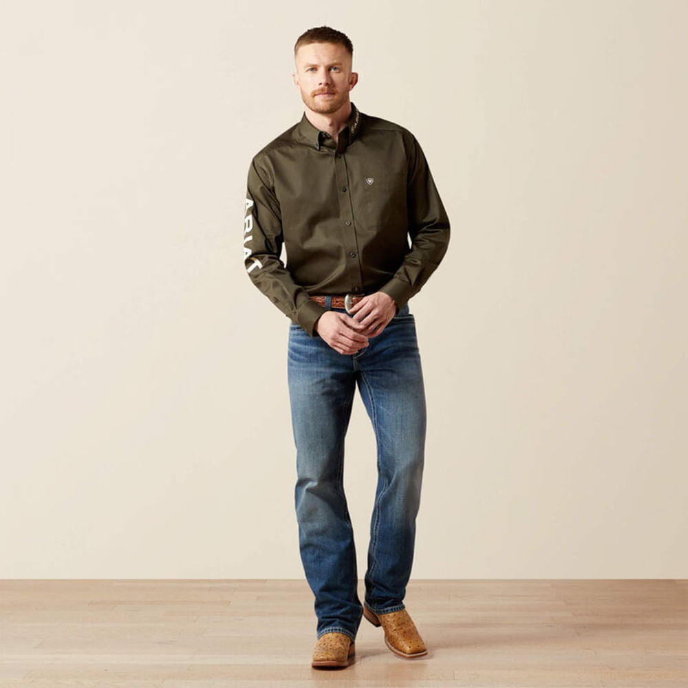 Men's Team Logo Twill Long Sleeve Shirt