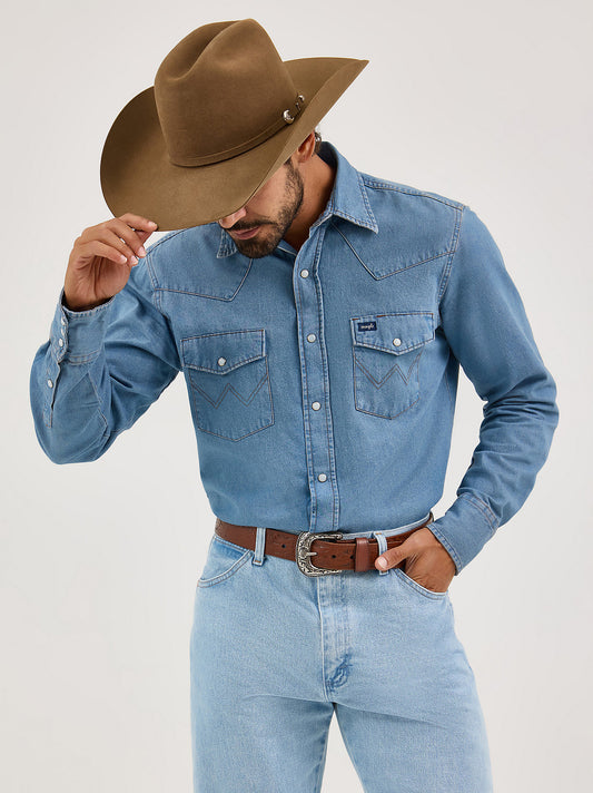 Wrangler Denim Work Long Sleeve - Stonewash