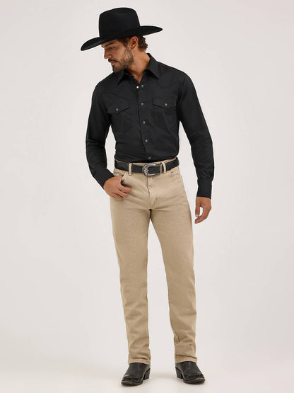 Men's Long Sleeve Solid Broadcloth Western Shirt