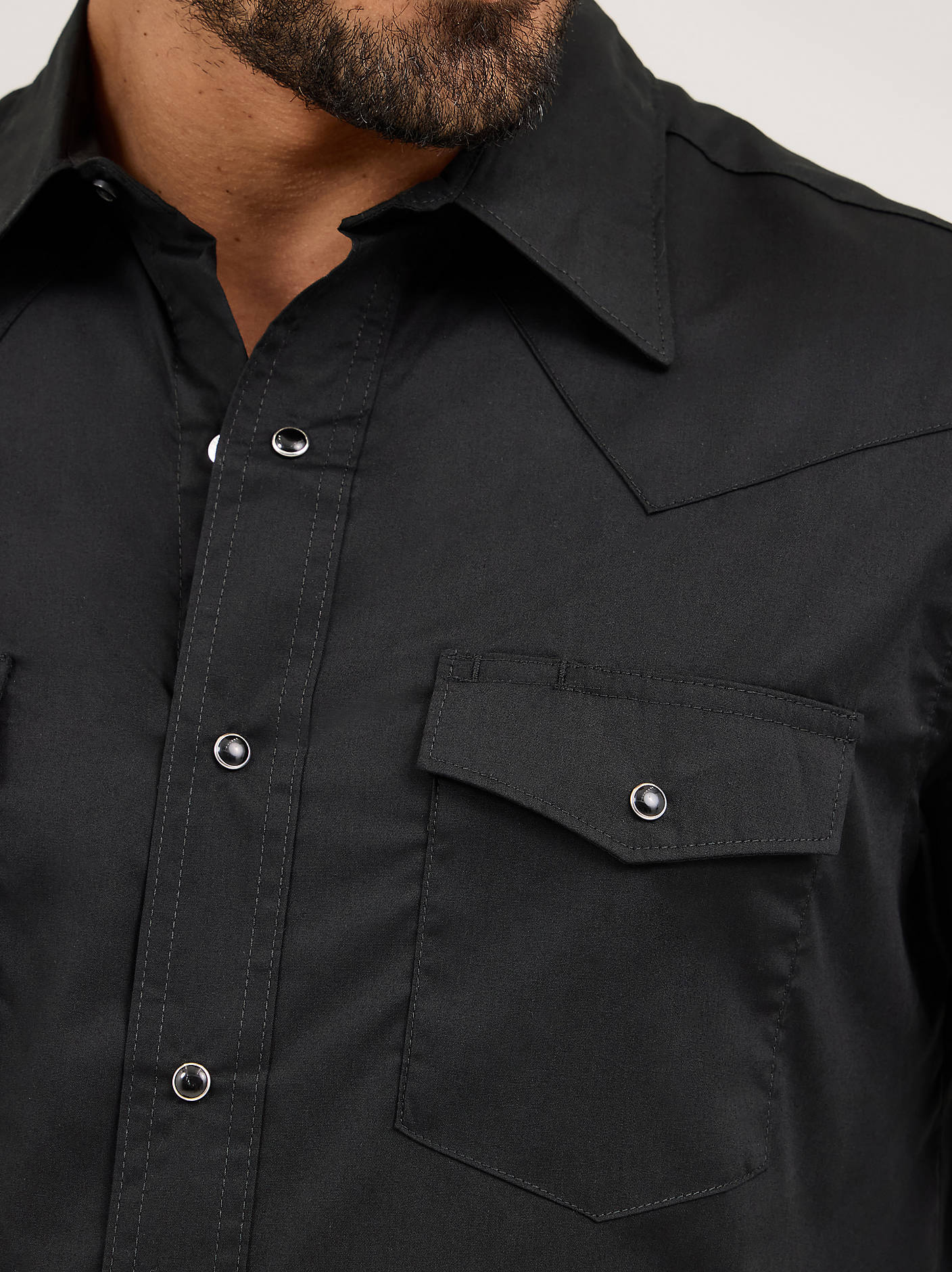 Men's Long Sleeve Solid Broadcloth Western Shirt