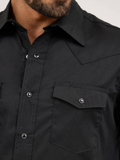 Men's Long Sleeve Solid Broadcloth Western Shirt
