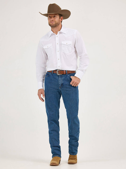 Men's Long Sleeve Solid Broadcloth Western Shirt