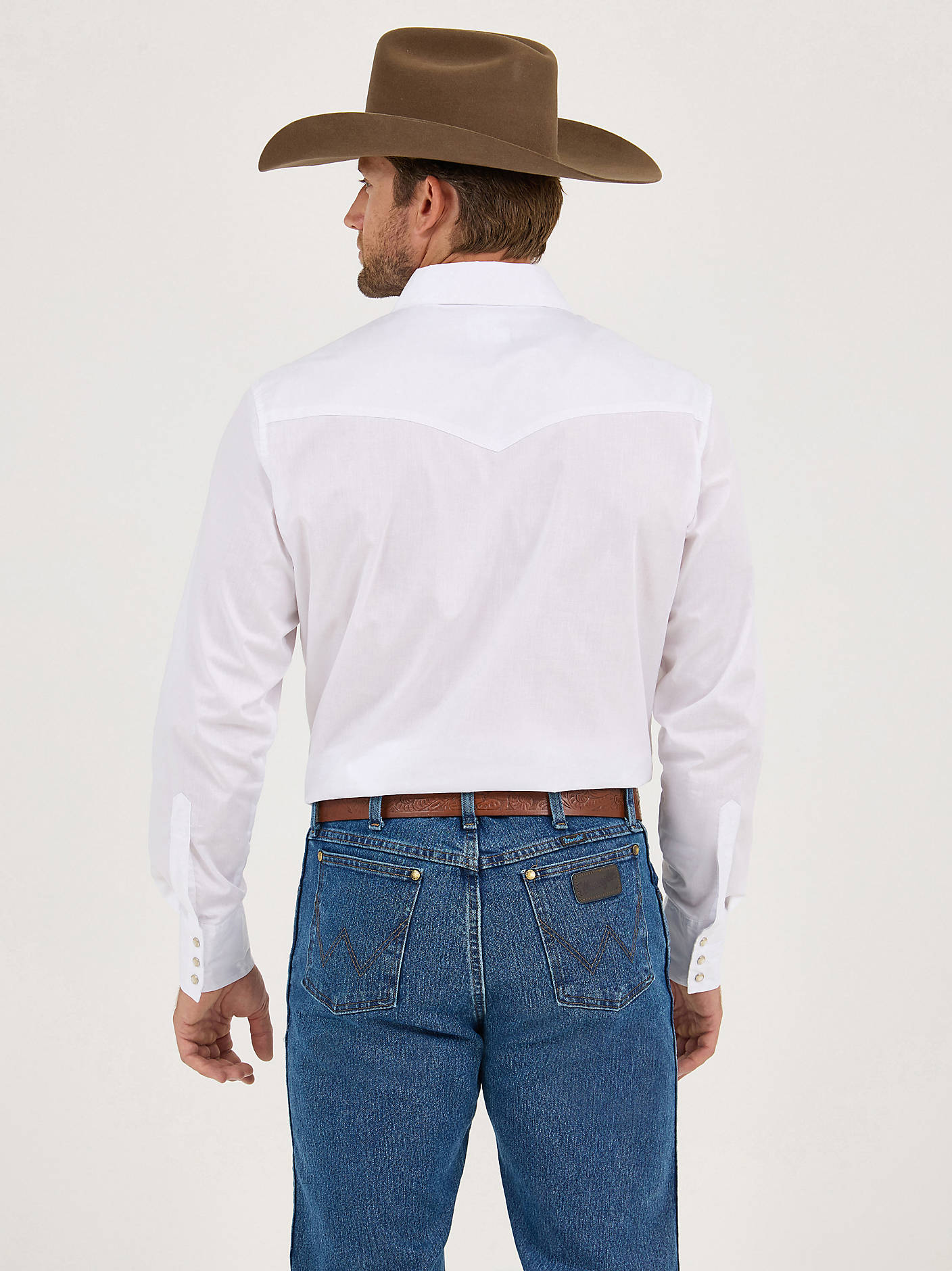 Men's Long Sleeve Solid Broadcloth Western Shirt