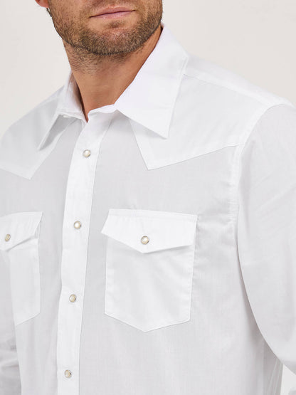 Men's Long Sleeve Solid Broadcloth Western Shirt