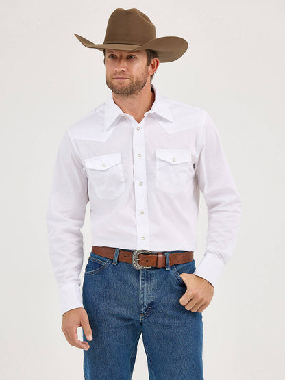 Men's Long Sleeve Solid Broadcloth Western Shirt