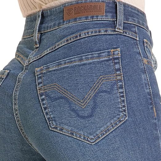 Women's Sculpted Mid Rise Medium Wash Trouser