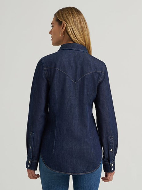 Women's Dark Denim Snap Shirt