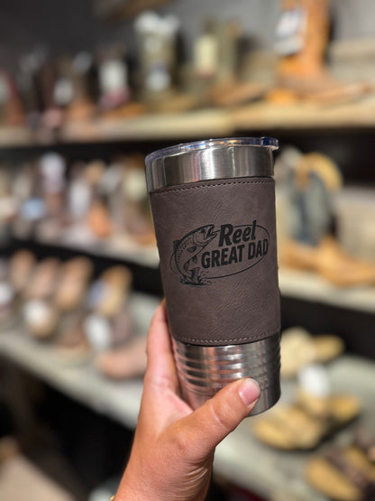 Father's Engraved Leather Tumblers