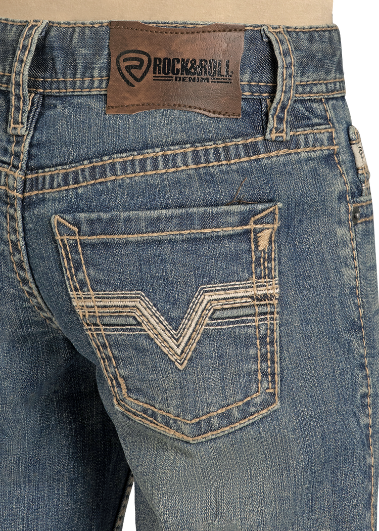 Boy's Regular Fit Light Rope Stitch Bootcut Jeans