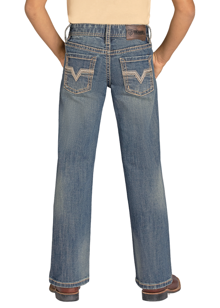 Boy's Regular Fit Light Rope Stitch Bootcut Jeans