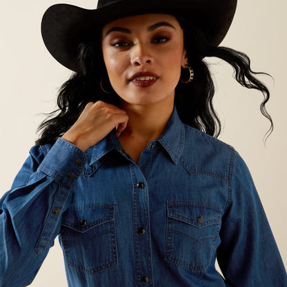 Women's True Blue Long Sleeve Shirt