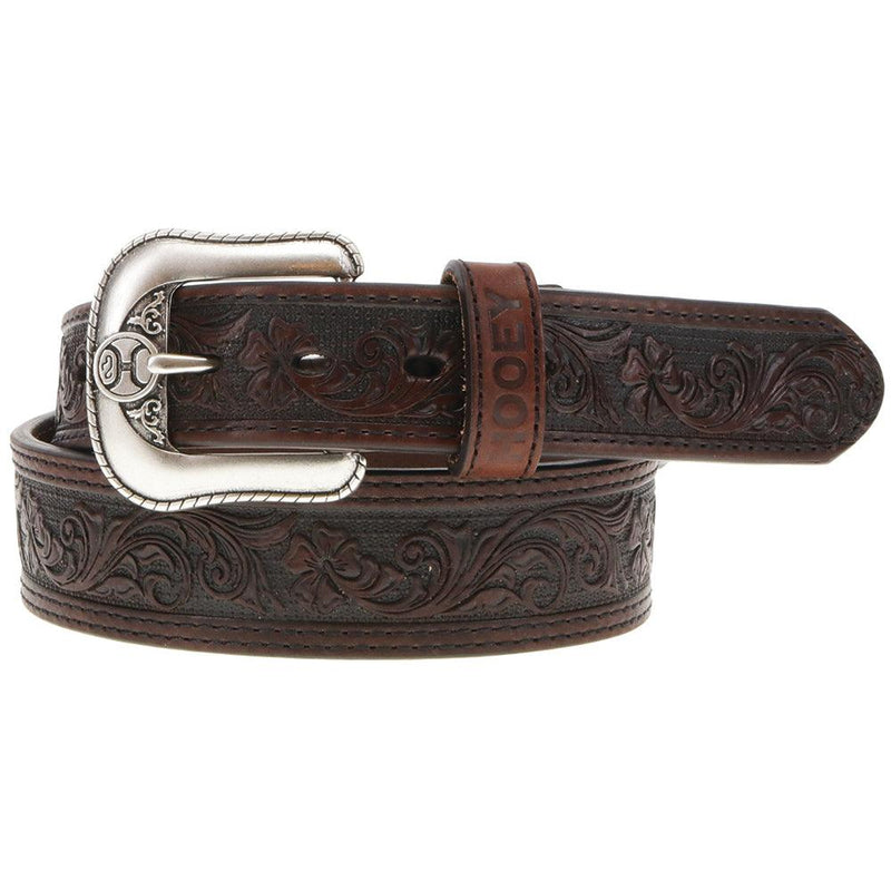 Men's Hooey Midnight Embossed Belt - Brown/Black