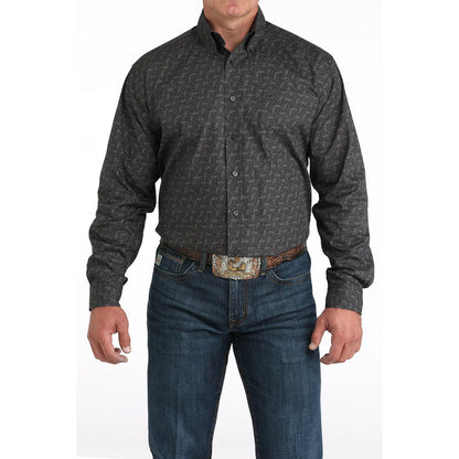 Men's Long Sleeve Western Print