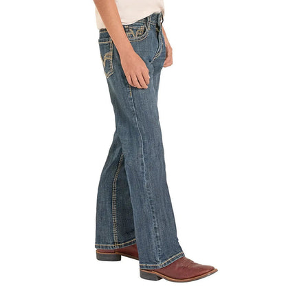 Boy's Regular Fit Light Rope Stitch Bootcut Jeans