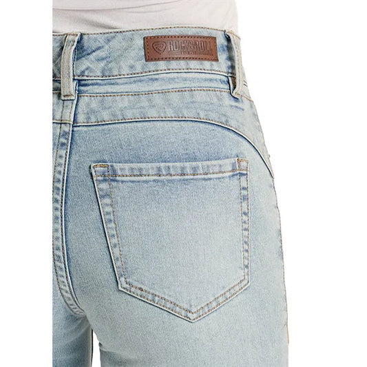Women's Light Wash Released Hem Trouser Jeans