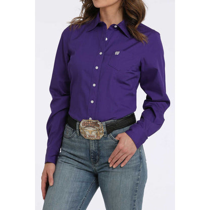 Women's Long Sleeve Solid Button Up