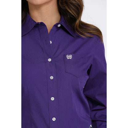 Women's Long Sleeve Solid Button Up