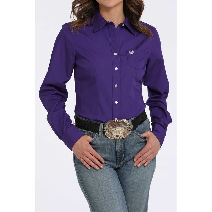 Women's Long Sleeve Solid Button Up