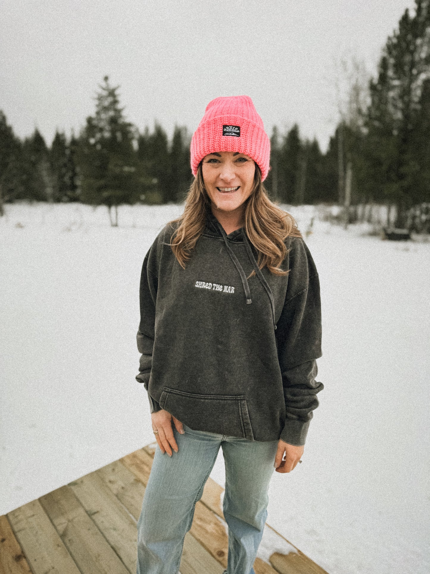 Shred The Nar Embroidered Acid Wash Hoodie