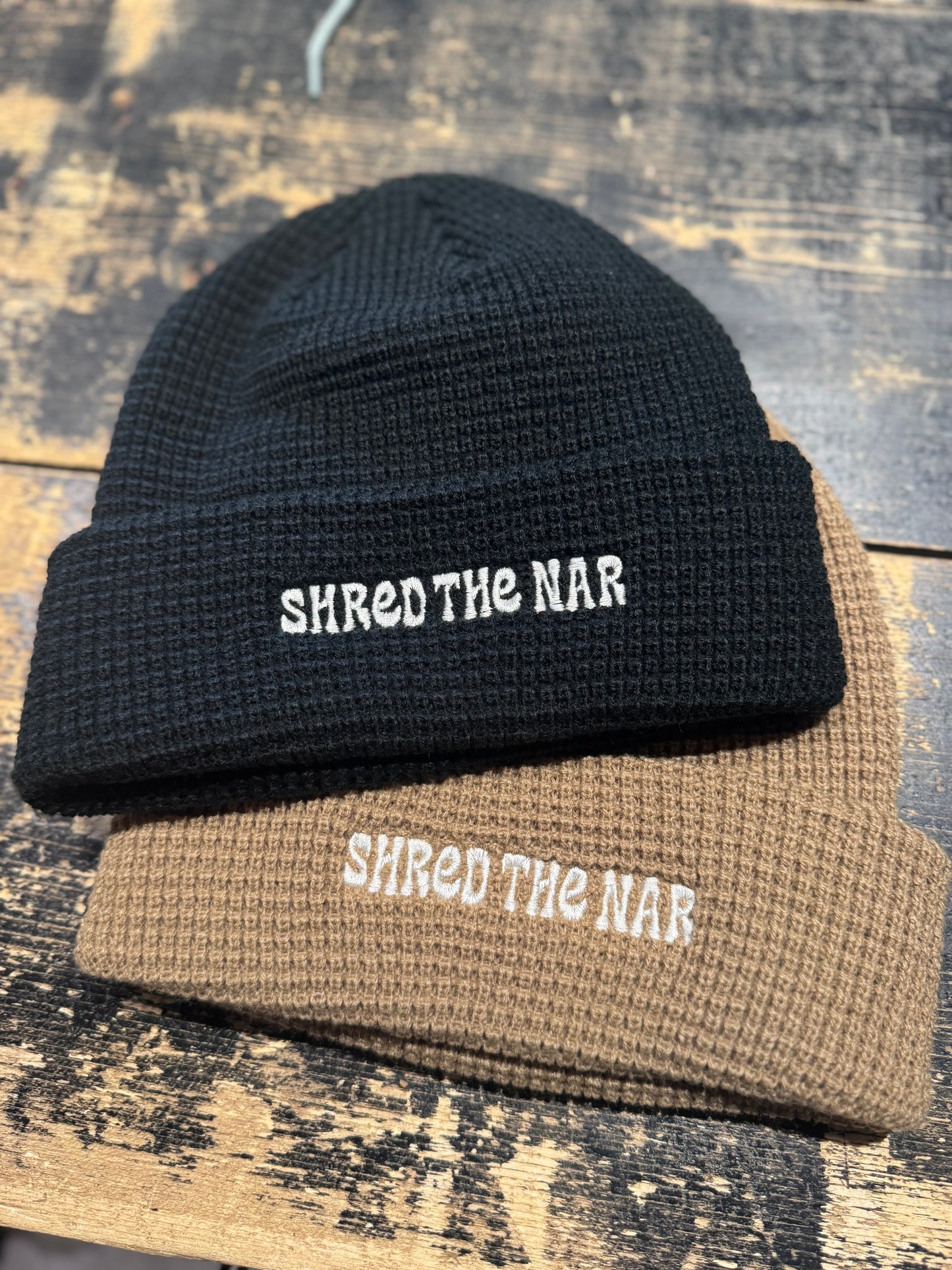 Shred the Nar Embroidered Beanies